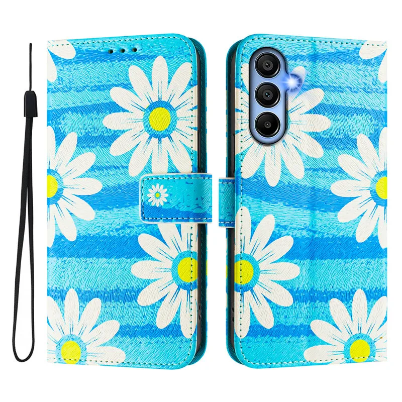 Luxury Flip Leather Wallet Case with Floral Design