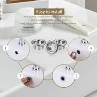4PCS Plastic Bathroom Kitchen Basin Sink Overflow Cover Ring Insert Replacement Chrome Hole Round Drain Cap Drain Plug Sink 4