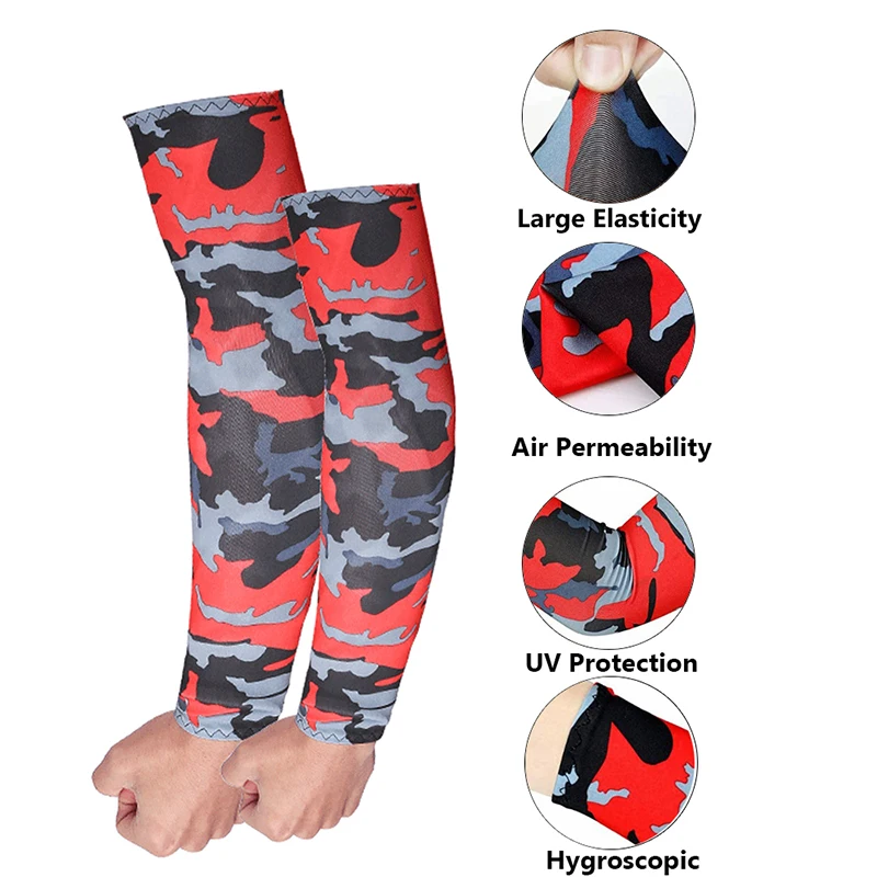 2Pcs Unisex Cooling Arm Sleeves Cover Sports Running UV Sun Protection Outdoor Men Fishing Cycling Sleeves for Hide Tattoos