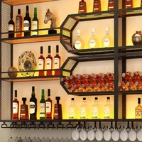 Drinks Bar Cabinet Portable Shelves Luxury Whiskey Iron Wine Rack Outdoor Home Open Cabinets Display Vitrinas Full Bar Furniture 4