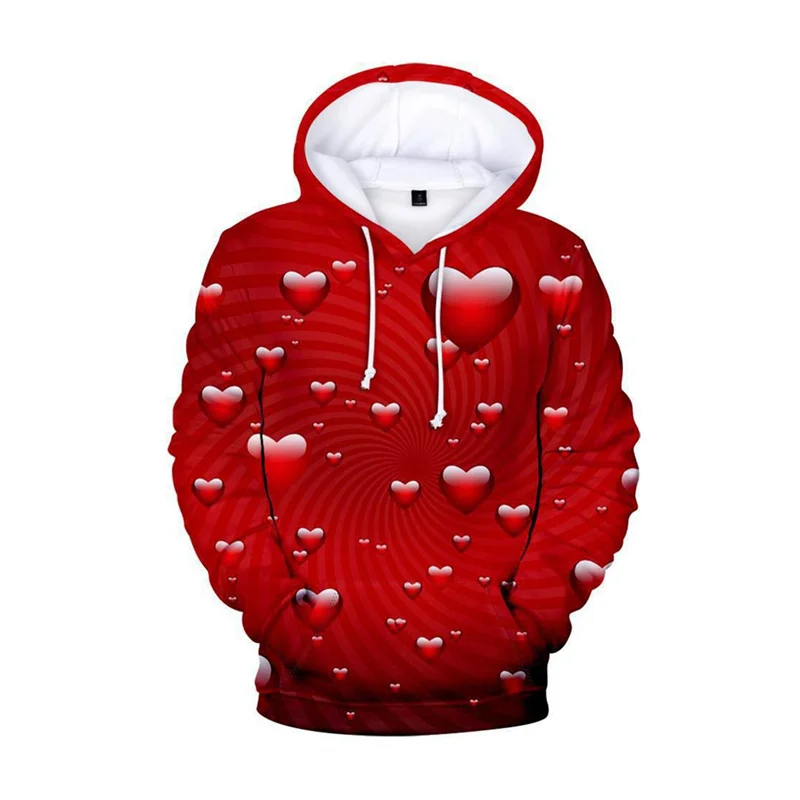 thumbnail image 1 of Sudadera con capucha con estampado 3D de pareja feliz día de San Valentín para hombres y niños, sudaderas con capucha de moda Streettear, ropa para amantes de Harajuku, sudadera con capucha, 1 of 4