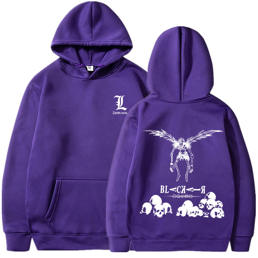 Death Note Anime Hoodies Men Women Ryuuku Skeleton Print Y2k