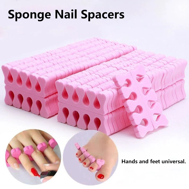 100 Pcs Sponge Toe/Finger Spacer Professional Foam Toe/Fingernail Separator Nail Polishing Holder Practical Beauty Manicure Tool