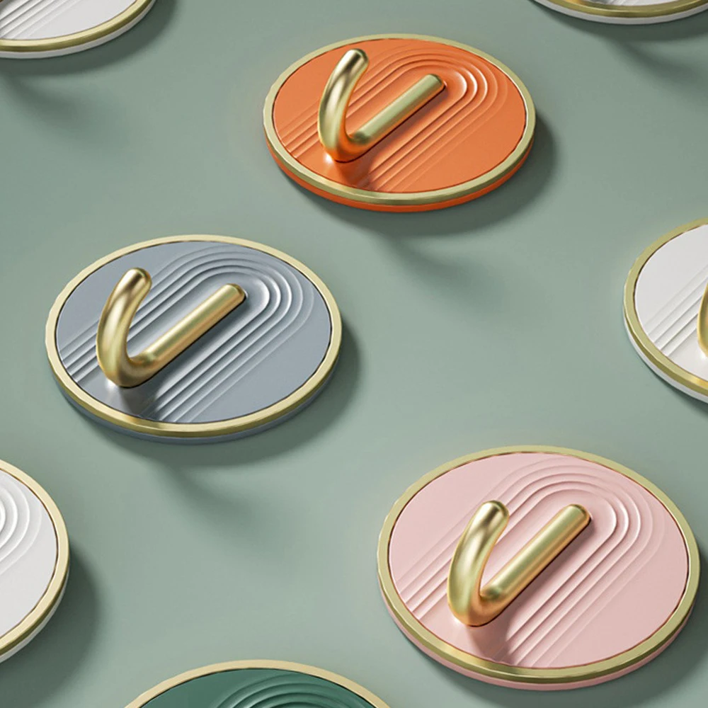 Toilet Hook Small Size Gold-plated Hook Convenient Access Healthy Material Non-perforated Sticky Durable Door
