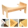Bamboo Toilet Stool For Kids Bathroom Waterproof Non-slip Poop Seat Pregnant Restroom Stand Old People Squat Bench for Tawny 5