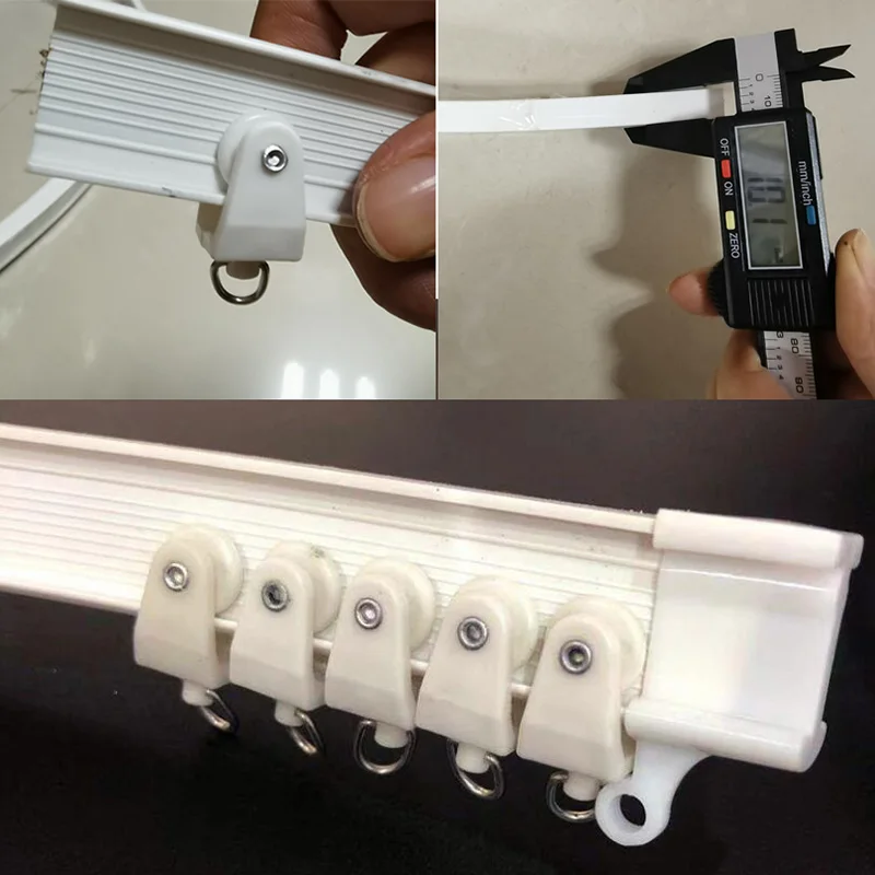 Plastic Flexible Curtain Wheel Rollers Rail Straight Curved Track Hanging Hook Ring Slider 10/20pcs Home Hardware Accessories