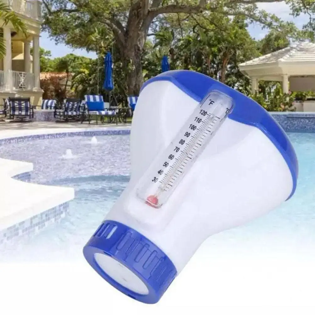 Plastic Swimming Pool Floating Chlorine Dispenser with Thermometer
