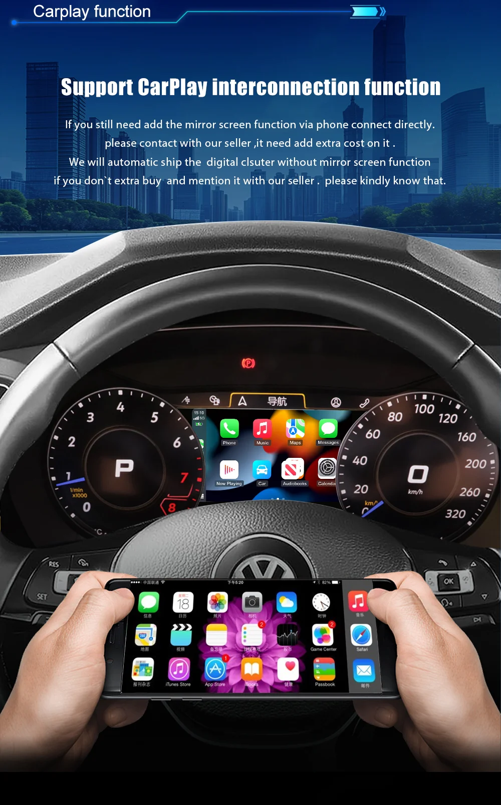 Digitales Armaturenbrett-Cluster für VW EOS Tiguan Touran Scirocco Seat Leon Crafter Sharan Virtual Cockpit Instrumententafel – Detail 14