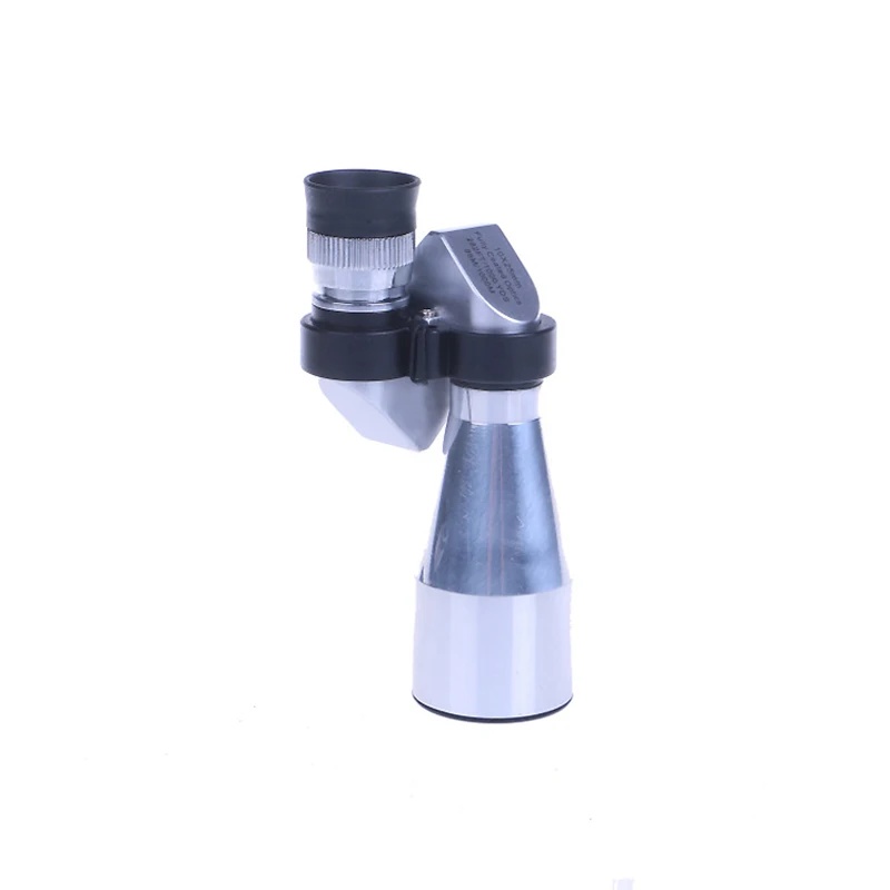 Portable 12x32 Mini Monocular Telescope Silver High Definition Corner Shape Metal Optical Monoculars for Outdoor Camping Travel 4