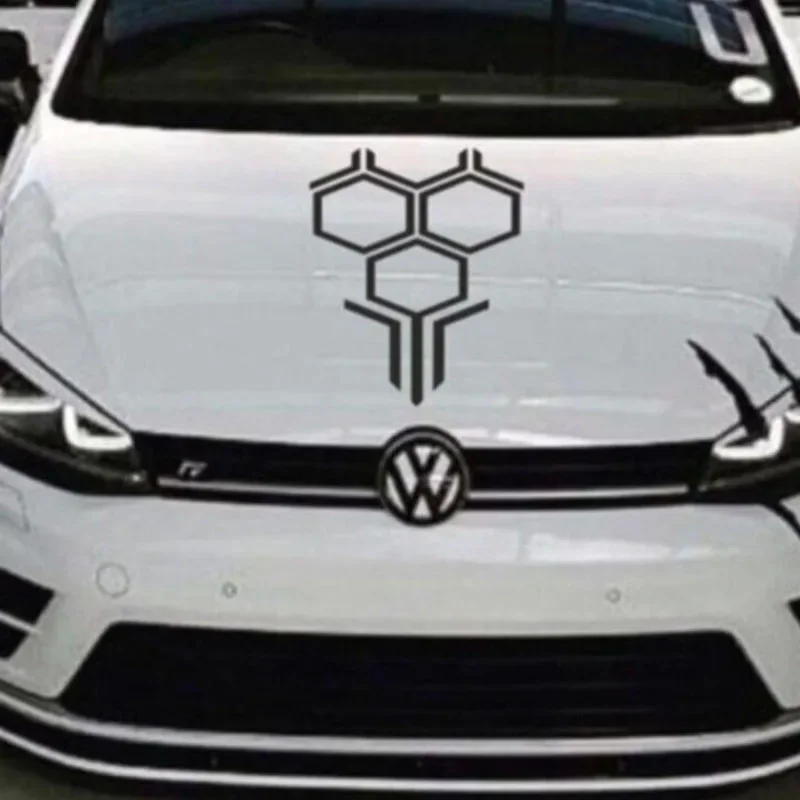 Wabenförmige Vinyl-Aufkleber für die obere Motorhaube, Racing-Sticker, Tuning-Zubehör für Hyundai Accent, Kia Rio, Audi Q5, Ford – Detail 2