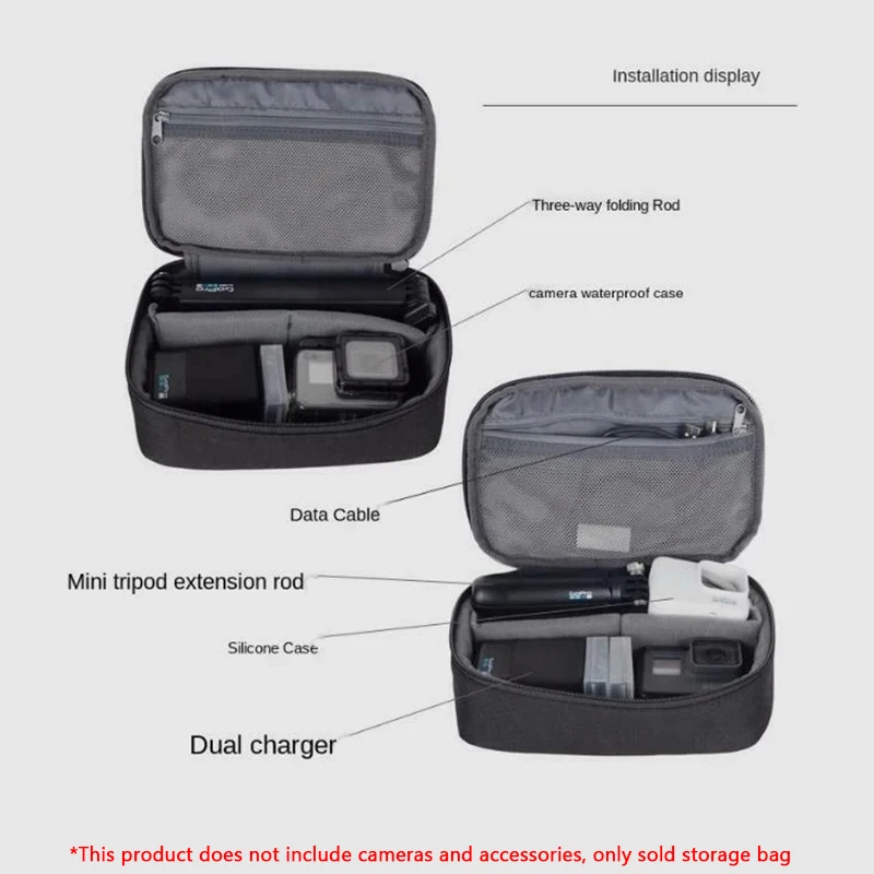Sac souple de rangement pour GoPro Hero 13 12 11 10 9 8 7 6 5 4 Session Max 360