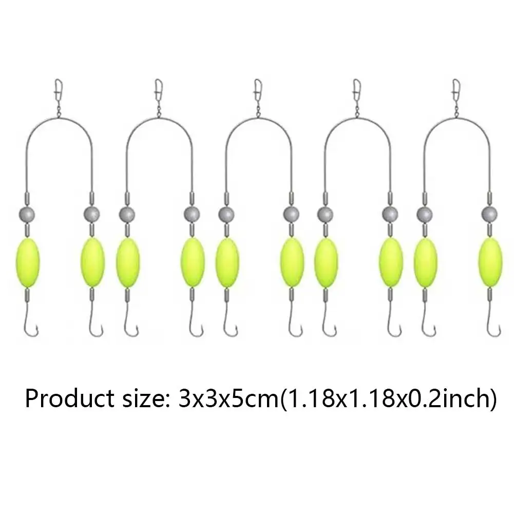 5PCS Double Reverse Fishing Hook Set Swimming Bait for Beginners Amateurs