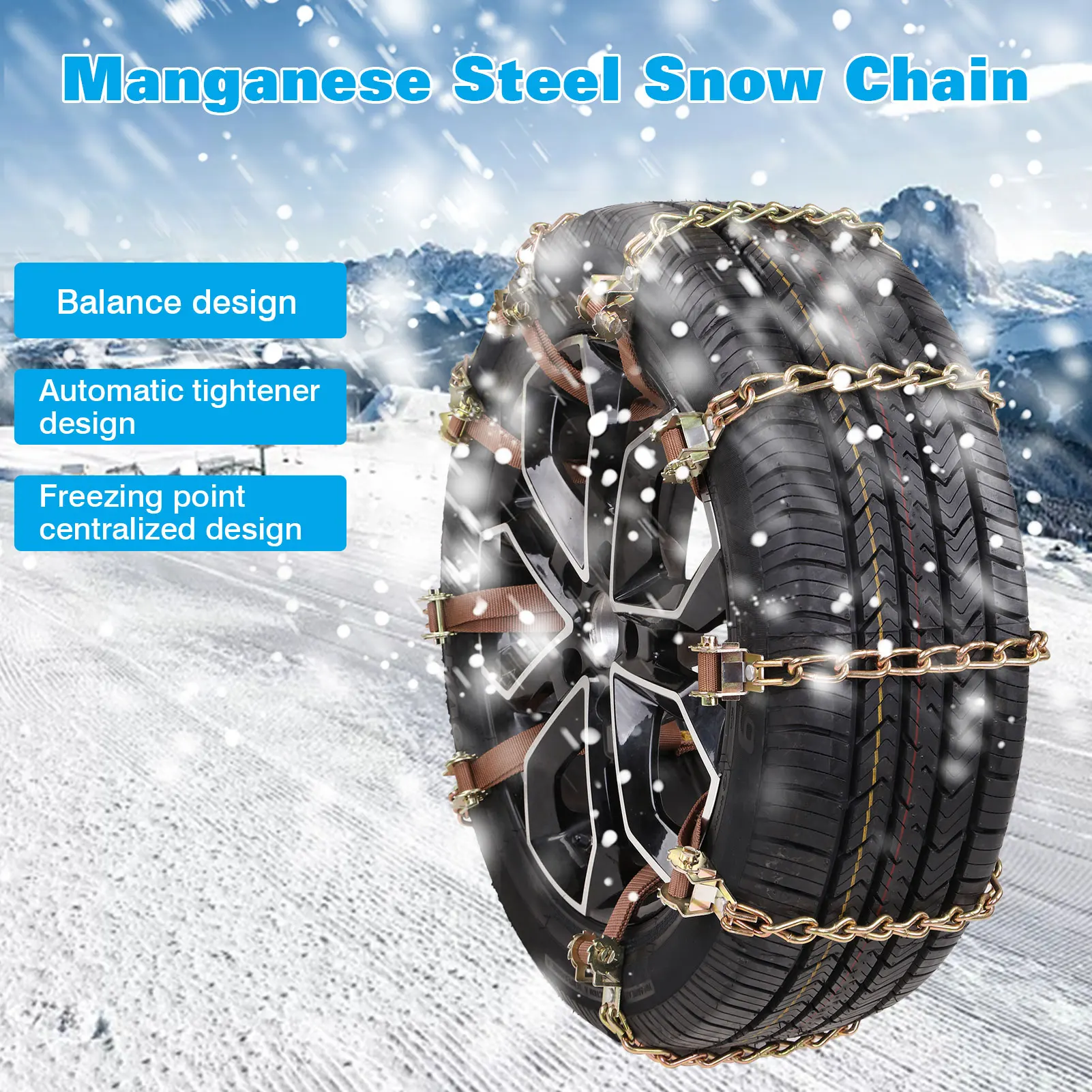 6/8/10pcs Anti-Skid Snow Chains for Car Motorcycles Manganese Steel Wheels Anti-slip Tie Emergency Universal Lockout Artifact