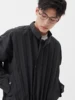 Miyake Pleated Men's Clothes Designer Style Zipper Button Pleated Stand Collar Jacket 4