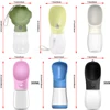 Traveling Dog Water Bottle Portable Drinking Water Bowl Press Bottom Puppy Pet Outside 300-400ML Feeding Bottle with Strip 2