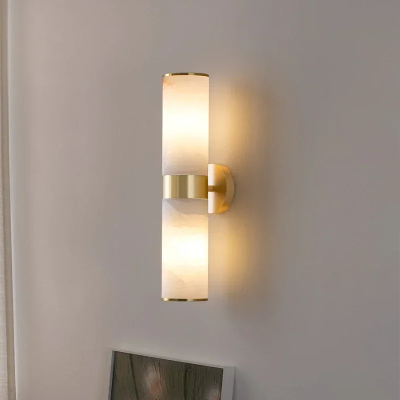 Modern home LED wall lamp room Living room bedroom bed decoration wall lamp study art designer retro marble