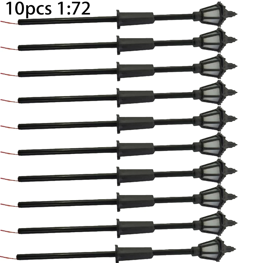 10 Pcs 1:72 Street Lights Models Voltage 3V Railway Train Lamp Post 00 Gauge Plastic Street Lights LED In Stock