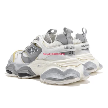 2024 아빠 신발 레트로 및 올드 플랫폼 스니커즈, 2024 커플 프라이드 스트리트 트렌디 슈즈, 5XL 신상