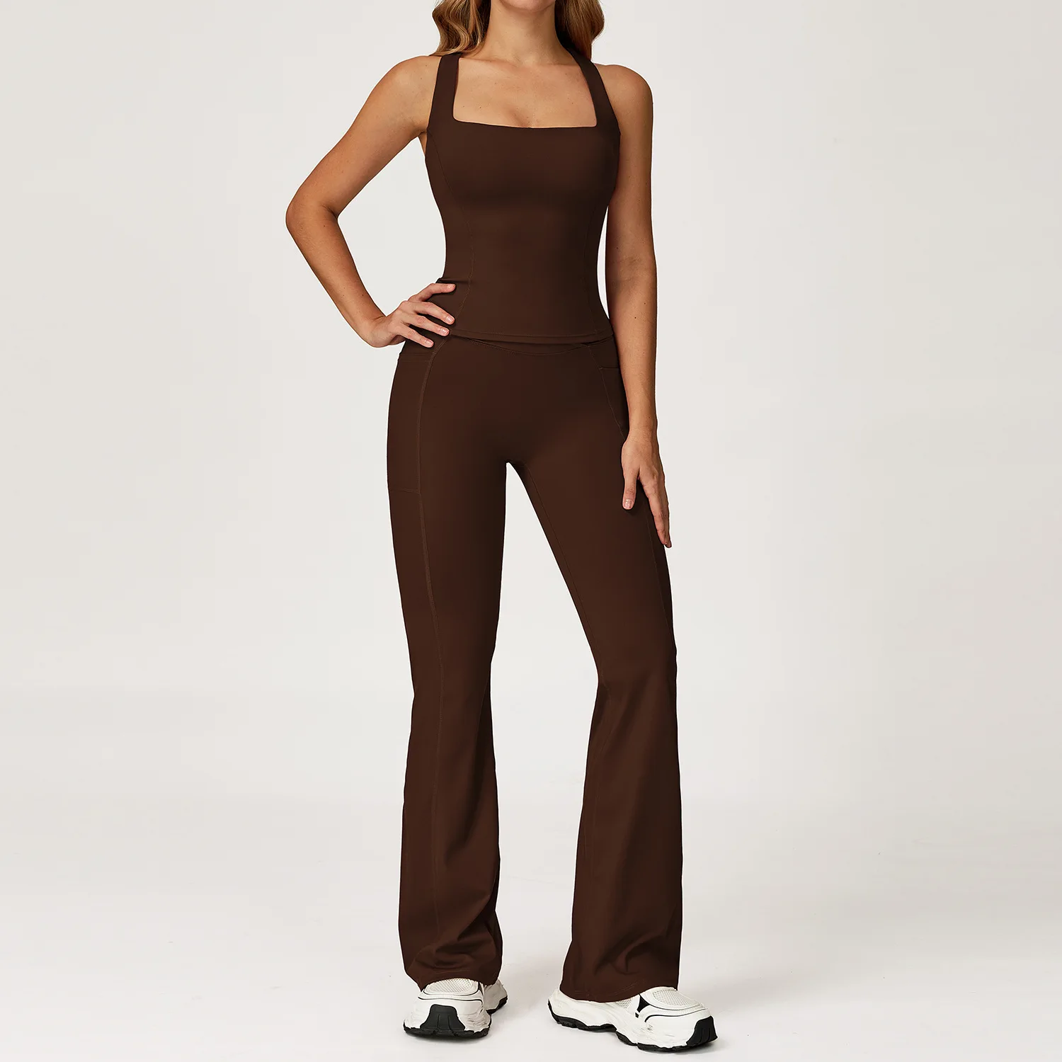 Yoga Set 2 Pieces Workout Outfits Women Clothes Fitness Sportswear Gym Tracksuit High Waist Leggings Sports Bra Athletic Wear 3