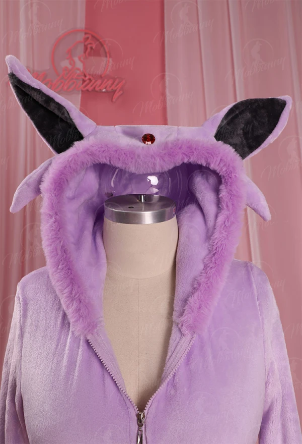 PM Derivative Bodycon Romper Pajama - Halloween Purple Furry Long