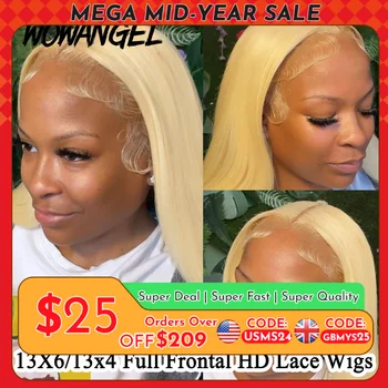 Wow Angel 613 HD Lace Frontal Wig 13X6 Full Lace Front Straight Wig Human Hair Wig Pre Plucked Natural Scalp For Woman Glueless