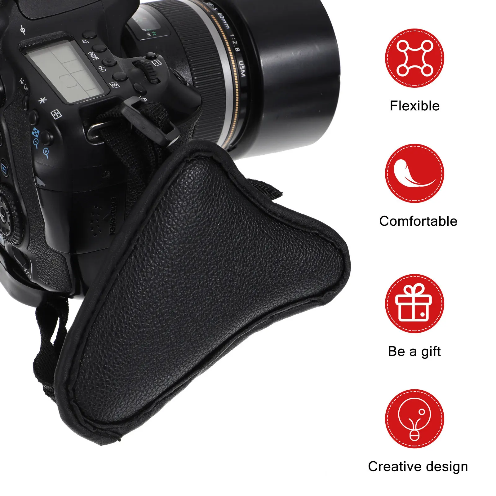 2Pcs 카메라 손목 스트랩 고품질 PU 조정 가능한 핸드 스트랩 Dslr 용 방진 보호 카메라 그립