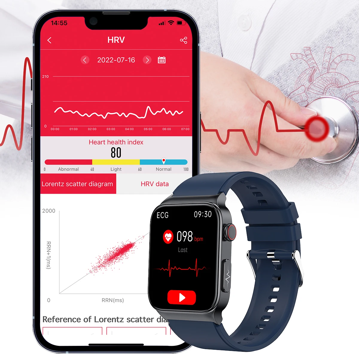 Ʈ ð ECG PPG ǰ Ʈ ġ   ڵ   ͸   smartwatch 1.92 &÷ ȭ