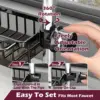 Kitchen Sink Faucet Organizer,3in1 Kitchen Faucet Organization Rack - Dish Sponge Holder, Multi-Function Storage Caddy Rack 4