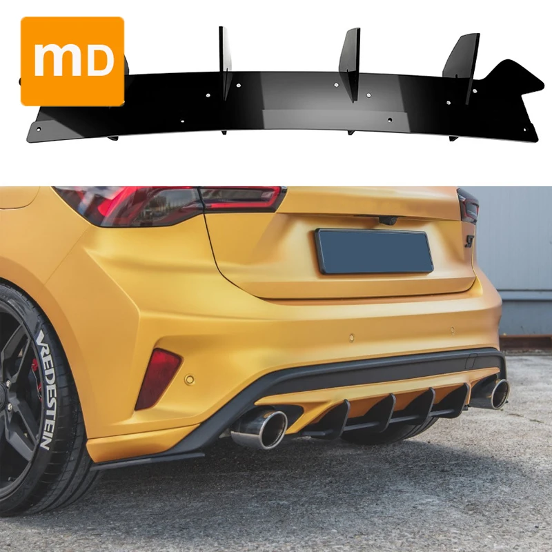 

Глянцевый черный Задний бампер для Ford Focus ST MK4 2018-2021