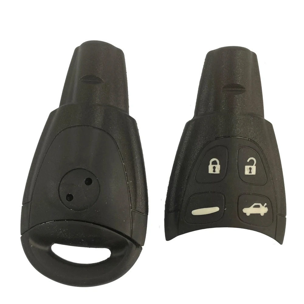 2003-2011 Remote Control Car Key Shell Replacement Case For SAAB 9-3 95 93 95 Soft Rubber 4 Button With Insert Blade