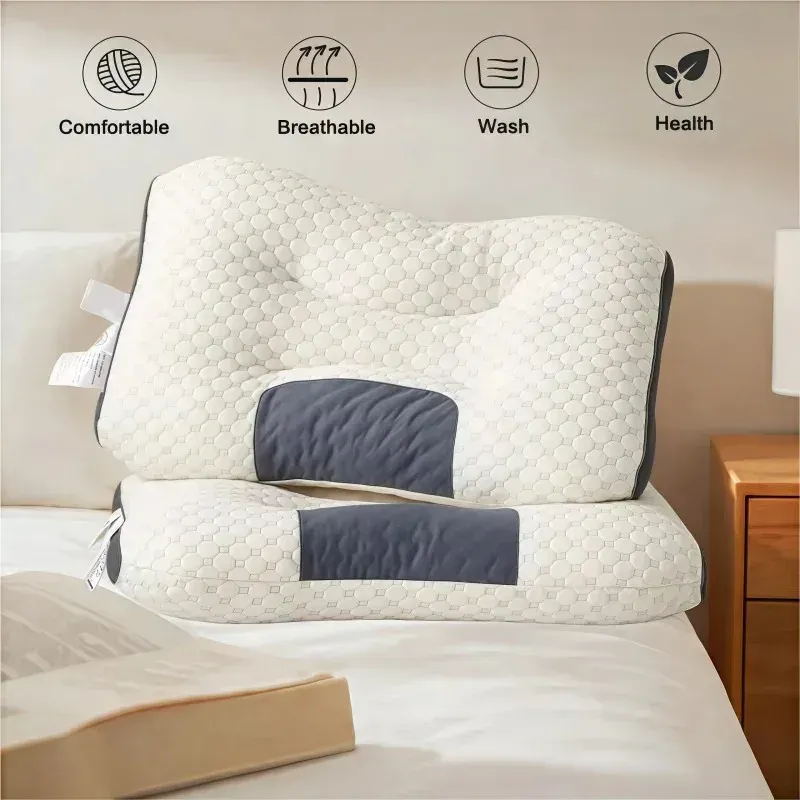 2025 NEWHoneycomb massage pillow pillow to protect cervical vertebra to help sleep home pillow core antibacterial and anti-mite