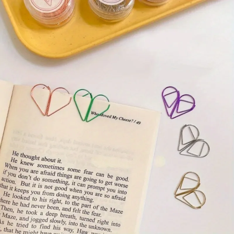 Multicolor Water Drop Shaped Metal Binder Clips Paper Clips and Bookmark Clamps for Office and School Stationery Organization