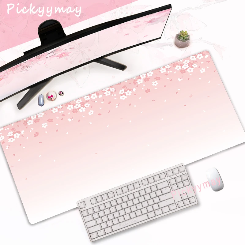 thumbnail image 1 of Alfombrilla de ratón rosa con flores de cerezo para ordenador de casa, alfombrilla grande para ratón de Pc, alfombra artística para teclado Sakura, alfombrilla de escritorio, accesorios de oficina, 1 of 5
