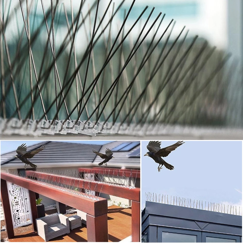 Stainless Steel Bird Repellent Spikes Eco-friendly for Balconies Roofs Patios