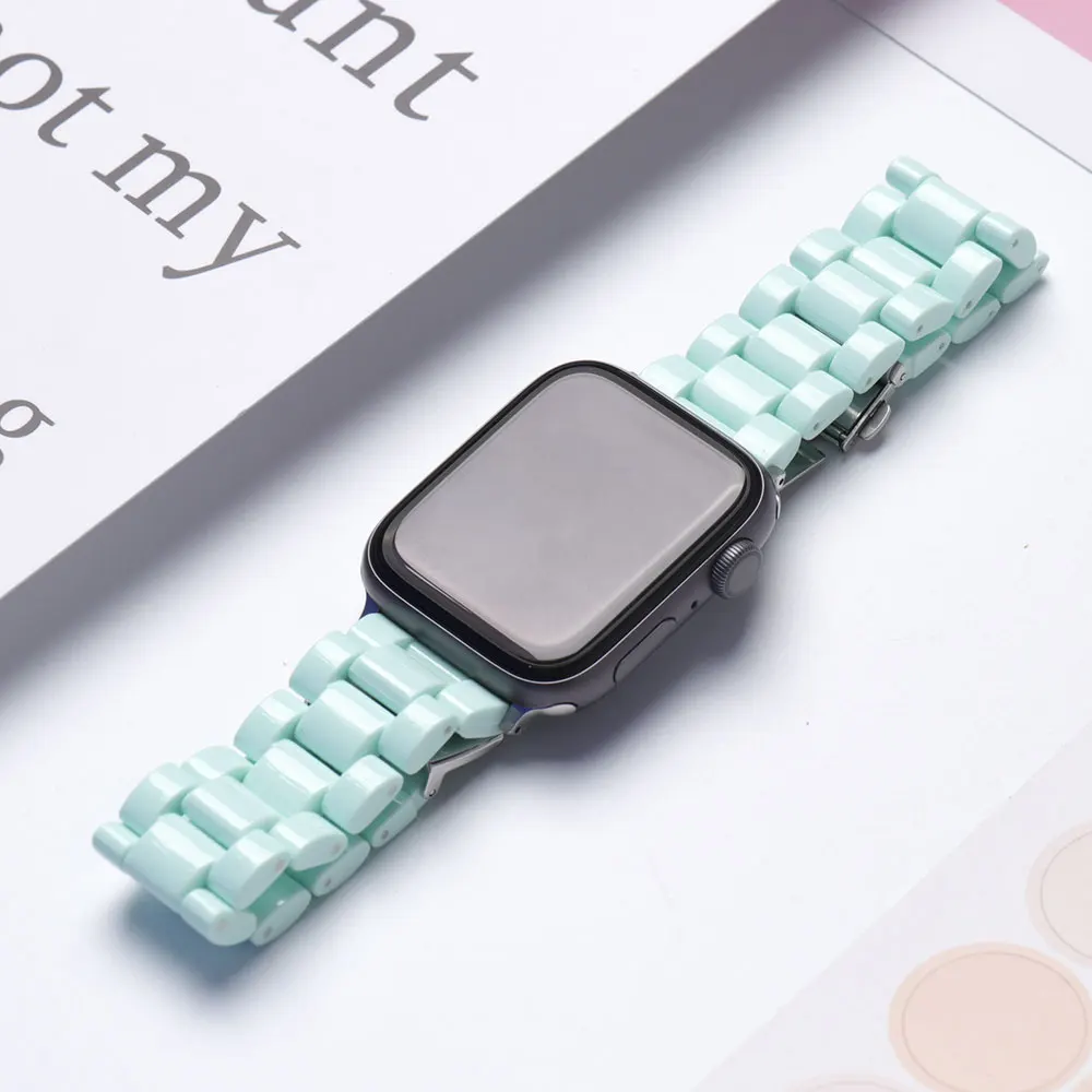 Pulseira de resina Candy Color para Apple Watch, Acessórios para pulseiras, Substituição Macaron, Cinto de pulseira, Ultra 2, 49mm, 45mm, 41mm, 42mm, 44mm, 40 mm