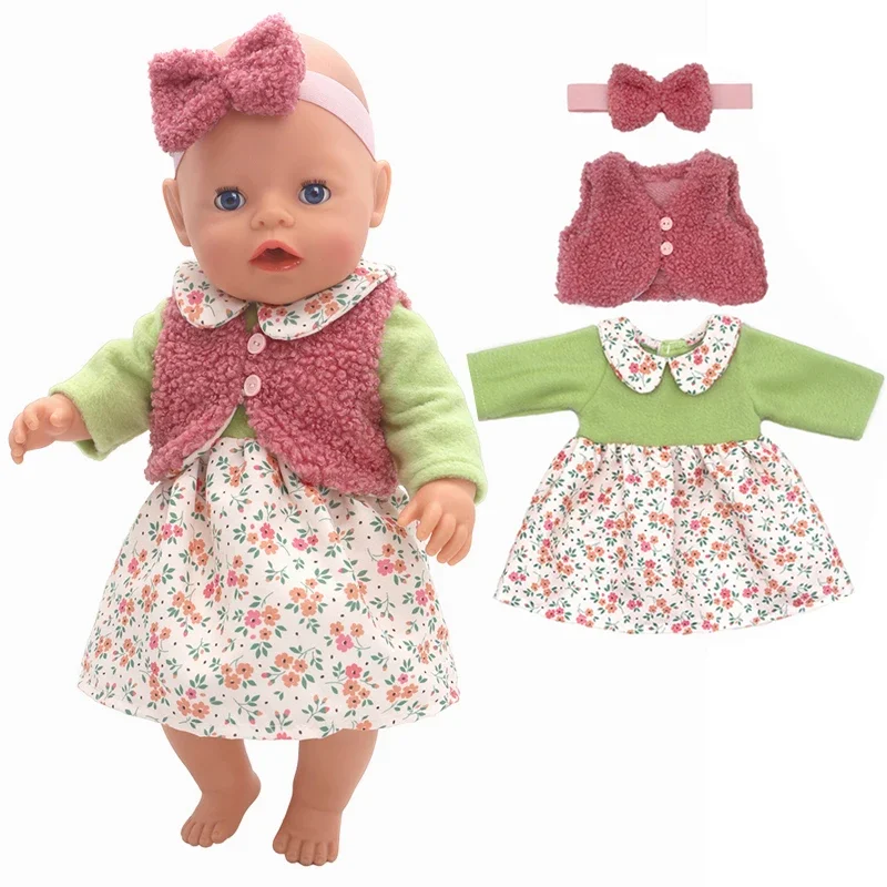 Doll Clothes 40cm BabyDoll Boy Blue Rompers Socks Hat Set for 40 Cm Reborn Baby Doll Wears doll clothes