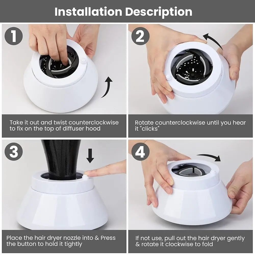 Universal Collapsible Air Dryer Diffuser Professional Adjustable Salon Blower Diffuser Foldable Hair Comb Tools