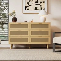 KOMHTOM chest of drawers with 6 Drawers Sideboard and Metal Handles