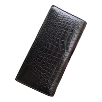 2023 Fashion Business Men's Alligator Wallets Crocodile Genuine Leather Long Organizer Wallet Boy Brand Luxury Card Holder Purse 1