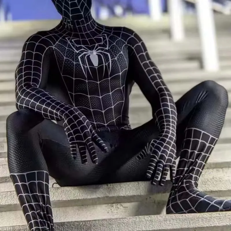 スパイダーマンコスプレ抗窒息呼吸サポートマスクジャンプスーツ