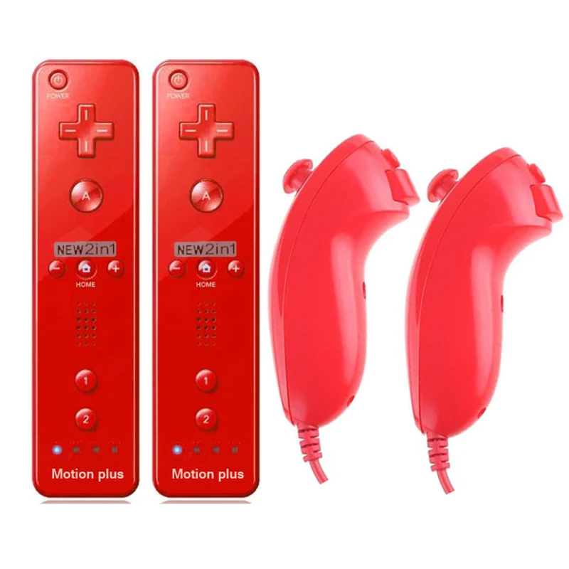 2PCS Remote Controller for Nunchuck Controller for Wii Console Wireless Gamepad with Motion Plus for Nintendo Wii Games Control2PCS Remote Controller for Nunchuck Controller for Wii Console Wireless Gamepad with Motion Plus for Nintendo Wii Games Control 