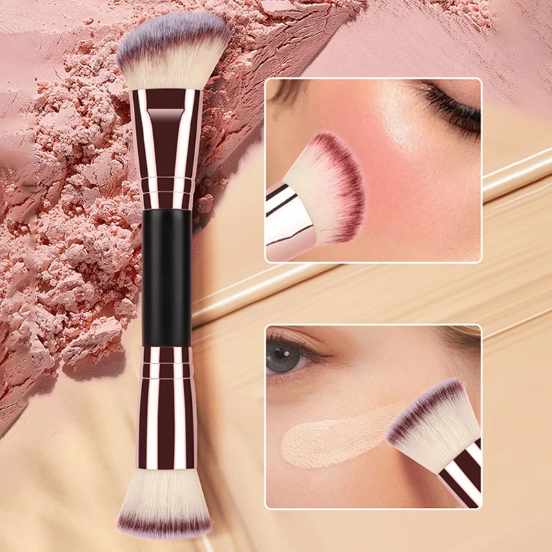 1/2/4/5PCS Foundation Make-Up Pinsel doppelseitige Flache/Winkel Top Kontur Pinsel Für schönheit Flüssigkeit Pulver Concealer Creme – Detail 2