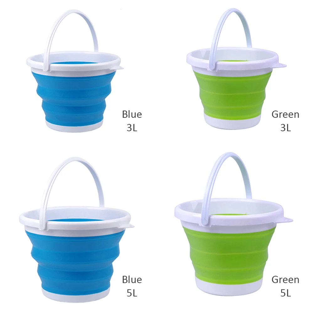 3L/5L Collapsible Bucket Foldable Cleaning Bucket Portable Plastic for Outdoor Travelling Camping Fishing Car Washing