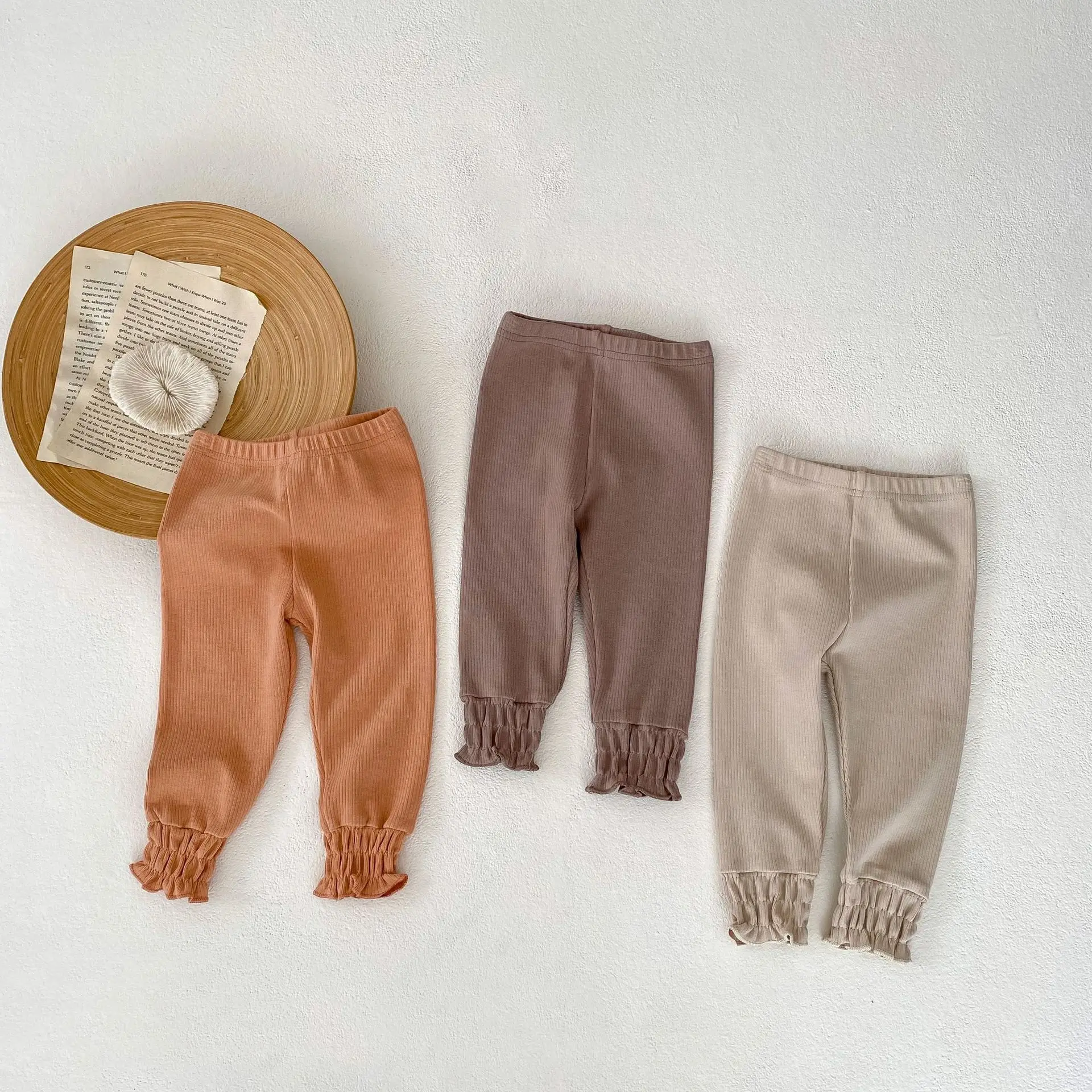 

Baby Boys Solid Leggings 2023 Autumn Baby Girls Ruffle Leggings Ribbed Skinny Pants 0-3Y Infant Toddler Kids Casual Trousers