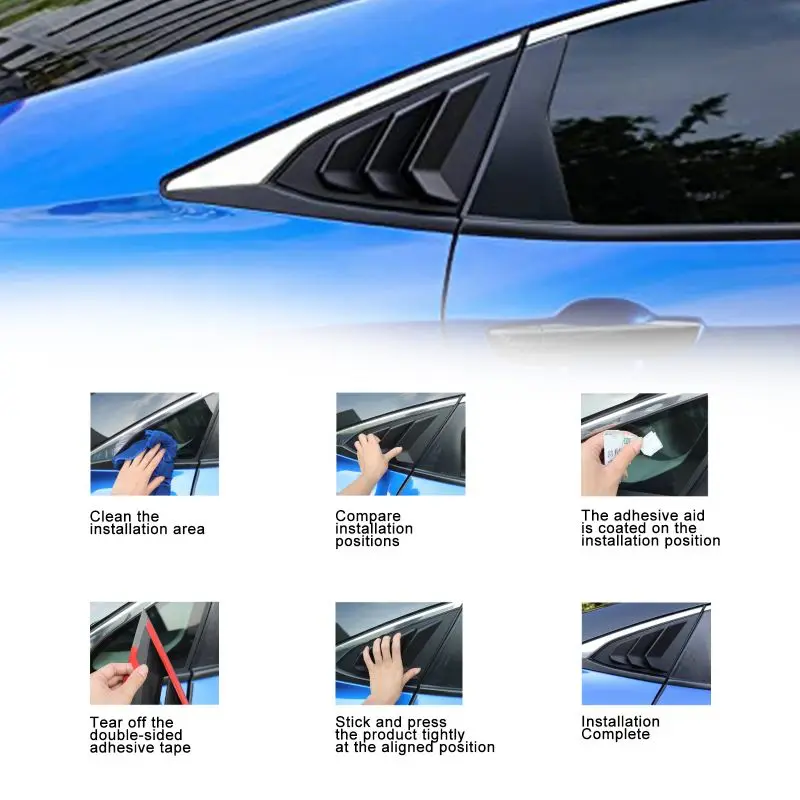 Sleek Rear Side Window Louvers with Carbon Finish