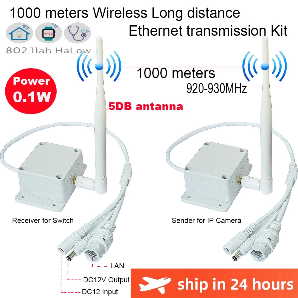 1 A 1 A Lunga Distanza 1Km Wireless Wifi Transmission Sender Ap Ricevitore Plug And Play Wire 2Mp 5Mp Ptz Ip Camera Ethernet Kit