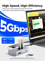 ORICO Metallic USB3.1 Hub 5Gbps High Speed Transmission 8 Ports Simultaneous Expansion Ports For All Macbook Mac Mini 2