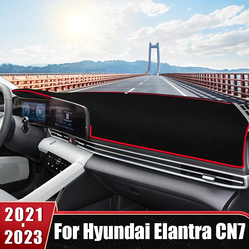 

For Hyundai Elantra CN7 2021 2022 2023 Car Dashboard Cover Sun Shade Avoid Light Mat Non-Slip Anti-UV Pad Protector Accessories