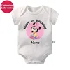 New Custom Name Baby Boys Girls Bodysuits Personalised Happy 1st Birthday Mickey Minnie Mouse Infant Birthday Rompers Gifts 3