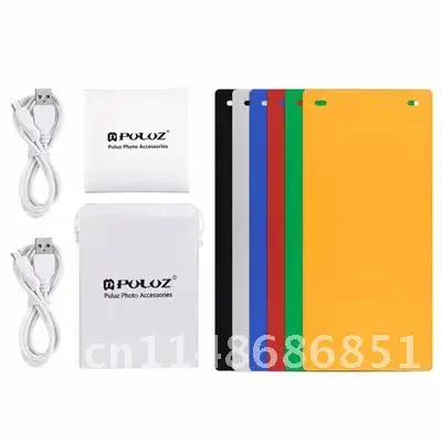 PULUZ Mini 2 LED Panels lightbox Photo Studio Shooting Tent Box +22.5cm LED Photography Shadowless Bottom Light Lamp Panel Pad